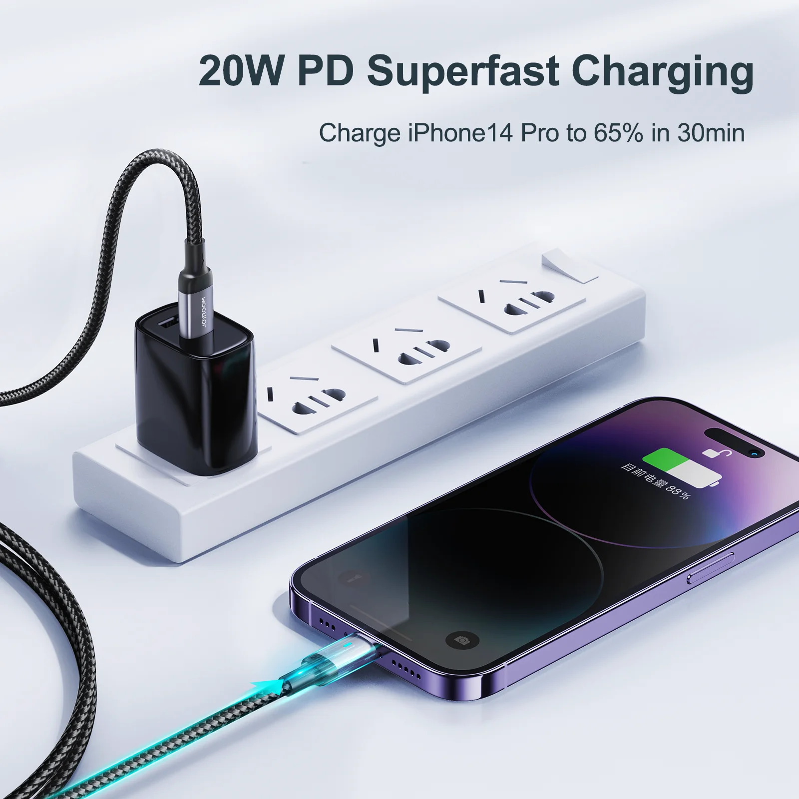 S-CL020A10 20W Nylon Type-C to Lightning cable 1M/2M/3M - Image 3