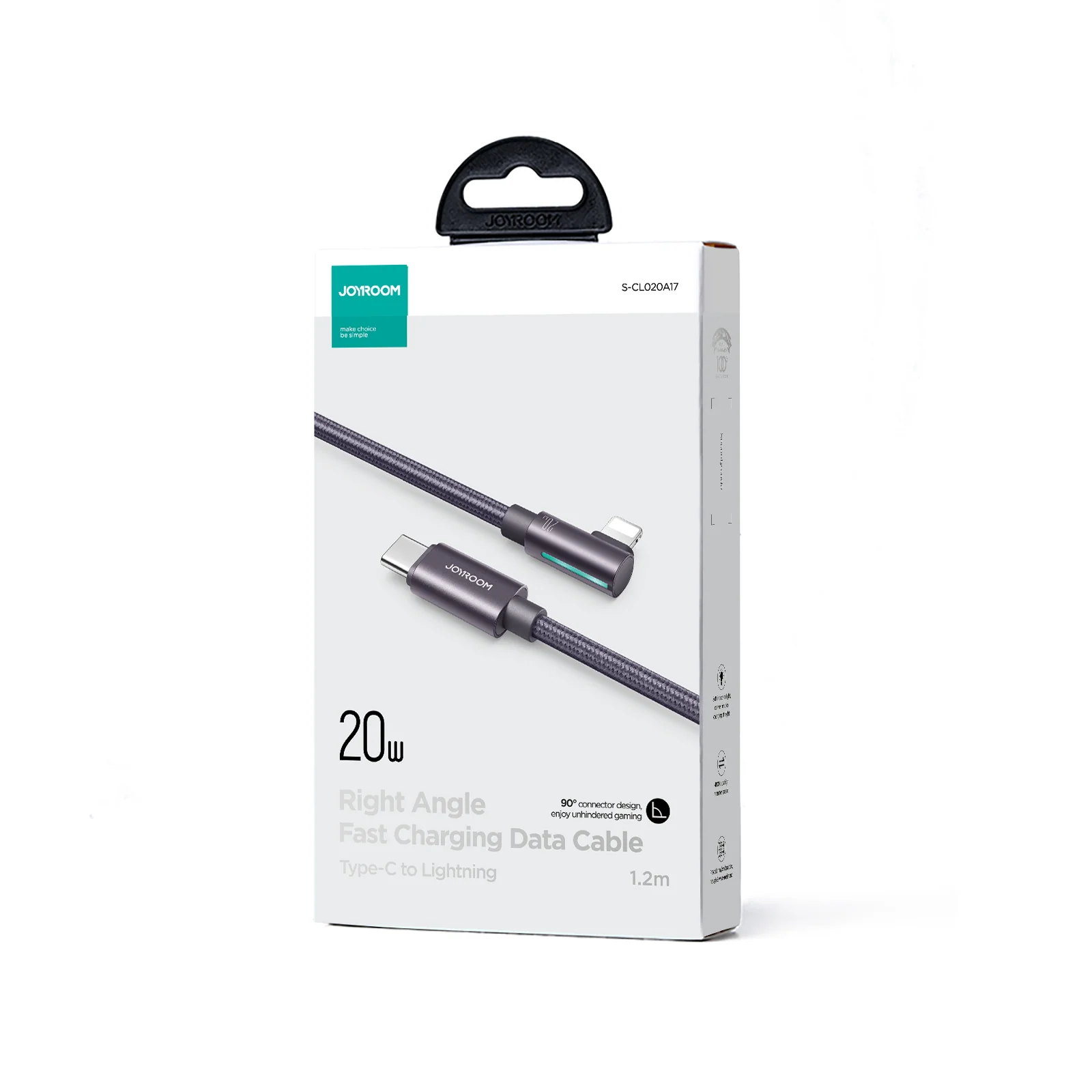 S-CL020A17 20W Type-C to Lightning Right Angle Fast Charging Data Cable 1.2M/2M - Image 3