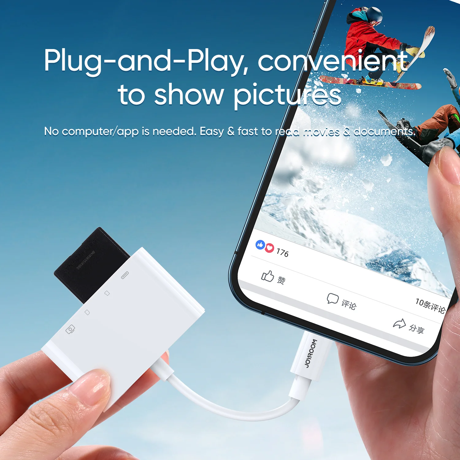 S-H142 Lightning to USB  OTG card reader 12cm - Image 3