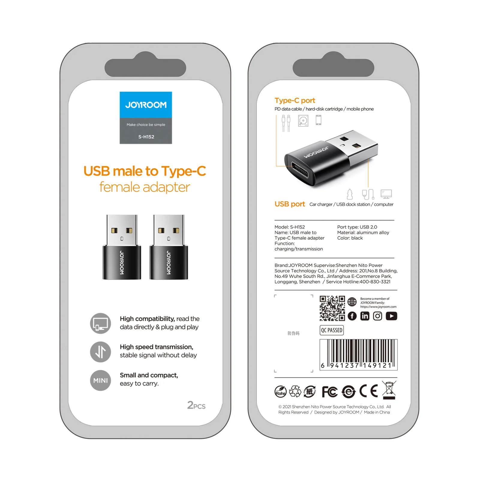 S-H152 USB male to Type-C female adapter - Image 5