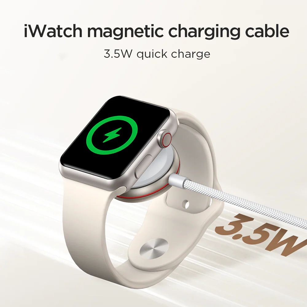 S-IW011  iP Watch Magnetic Charging Cable (USB-C) 1.2m-White - Image 2
