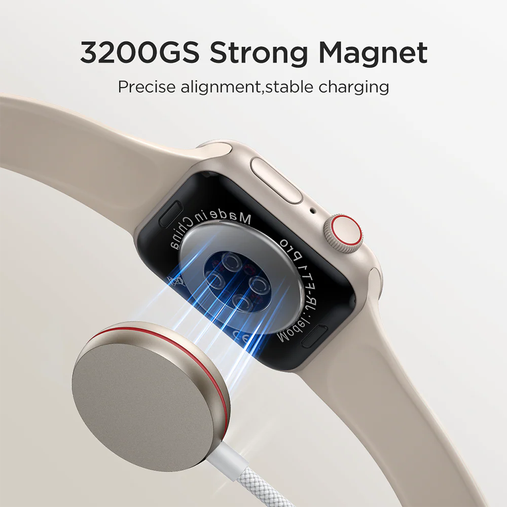 S-IW011  iP Watch Magnetic Charging Cable (USB-C) 1.2m-White - Image 3