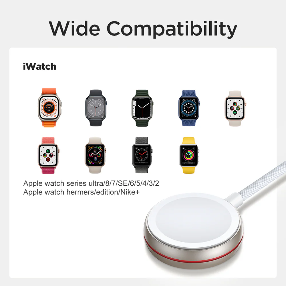 S-IW011  iP Watch Magnetic Charging Cable (USB-C) 1.2m-White - Image 6