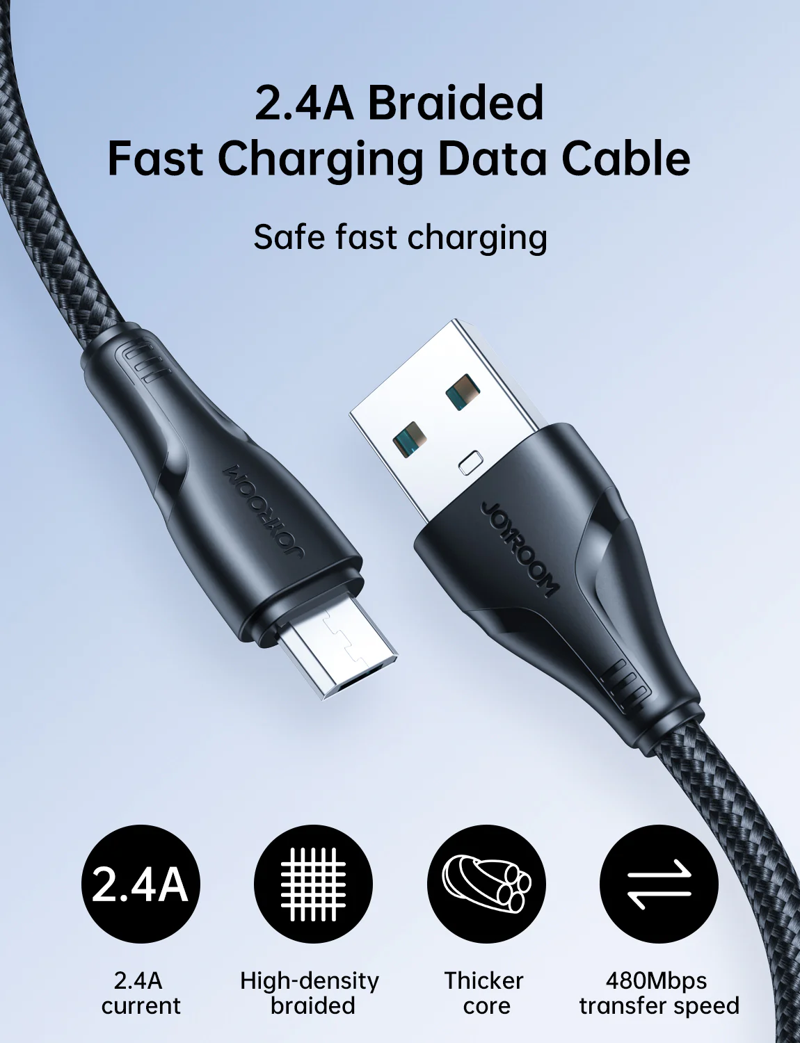 S-UC027A11 2.4A Nylon Micro cable 0.25M/1M/2M - Image 3