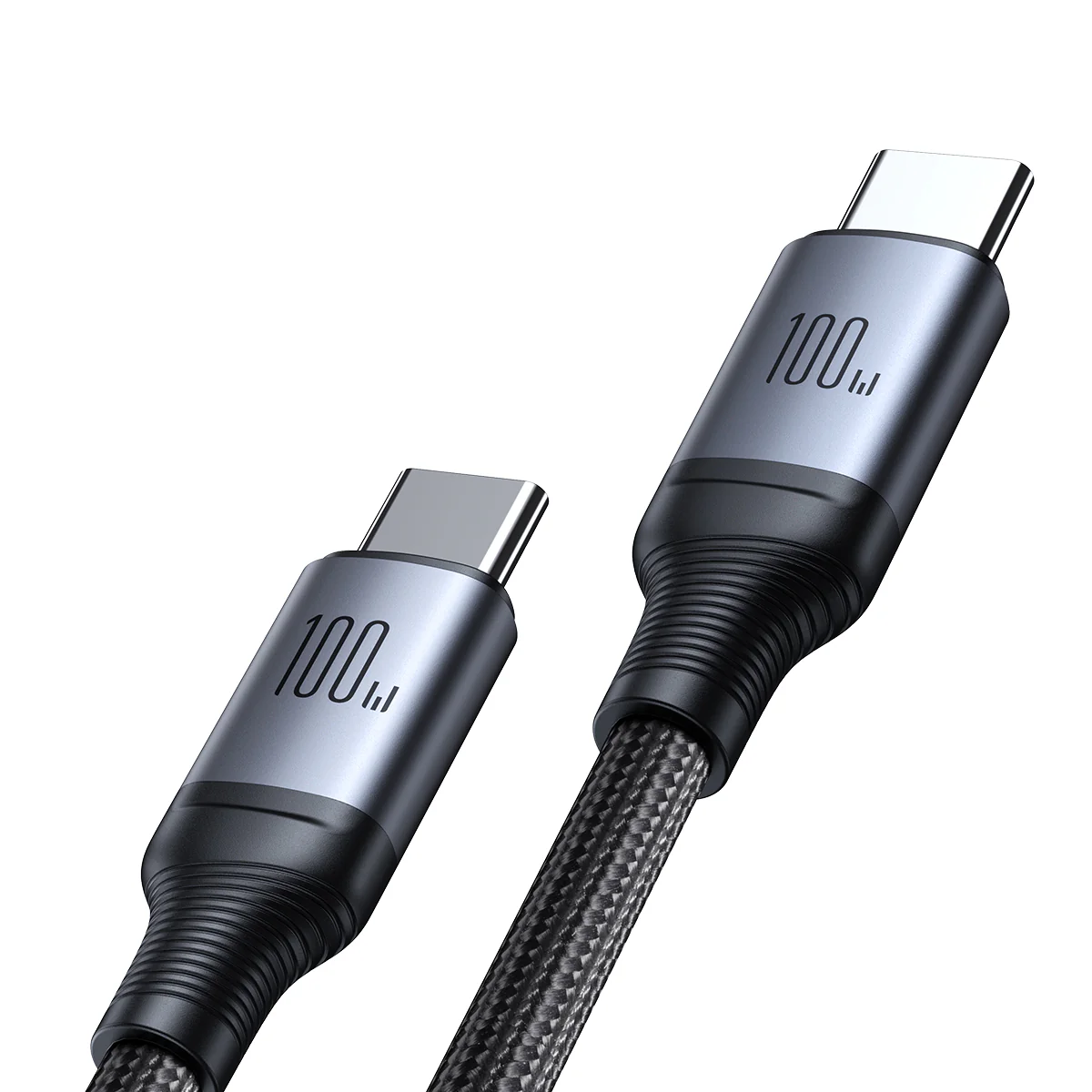 SA21-1T2 Speedy Series 100W 2-in-1 Fast Charging Cable (Type-C to C+C) 1.5m-Black - Image 2