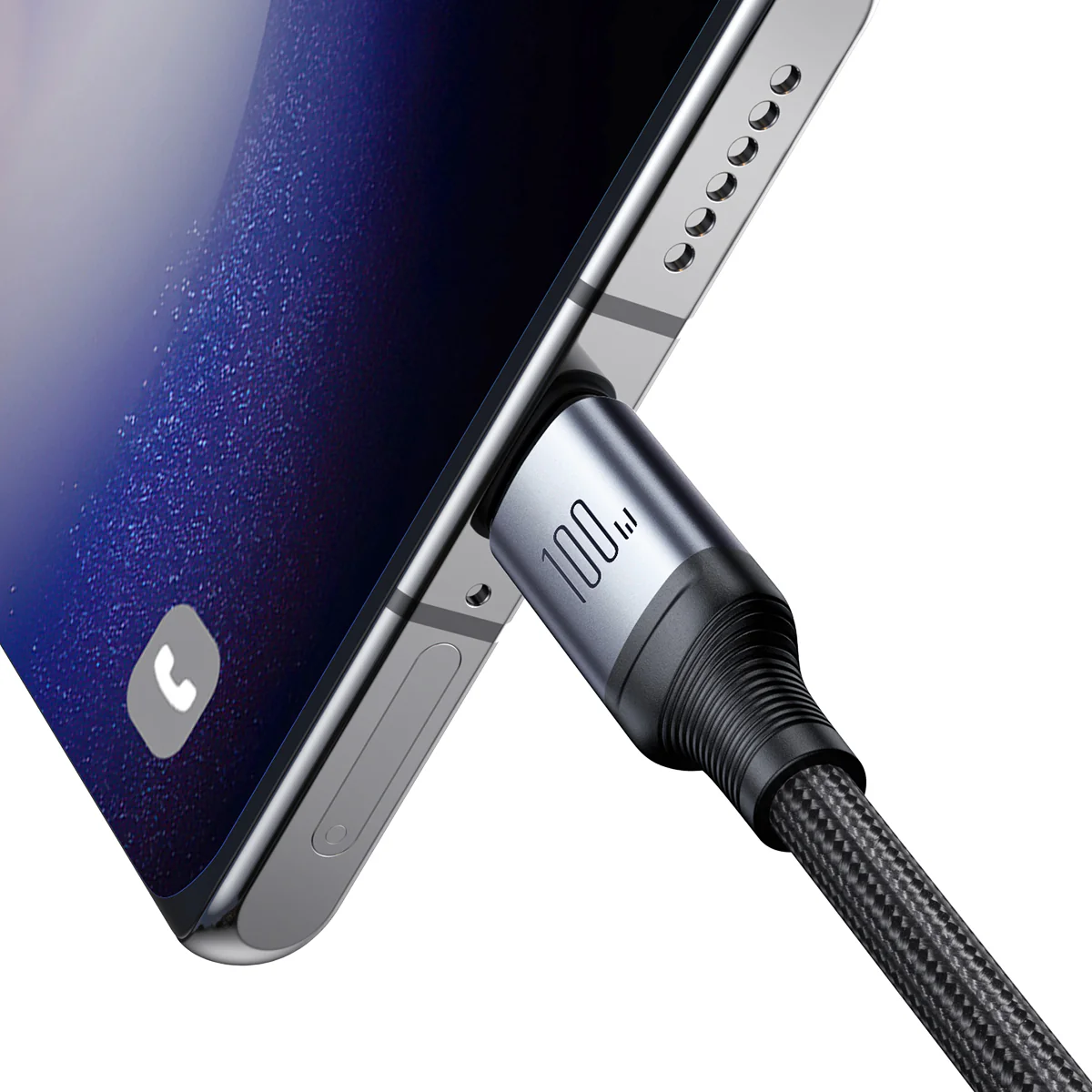 SA21-1T2 Speedy Series 100W 2-in-1 Fast Charging Cable (Type-C to C+C) 1.5m-Black - Image 3