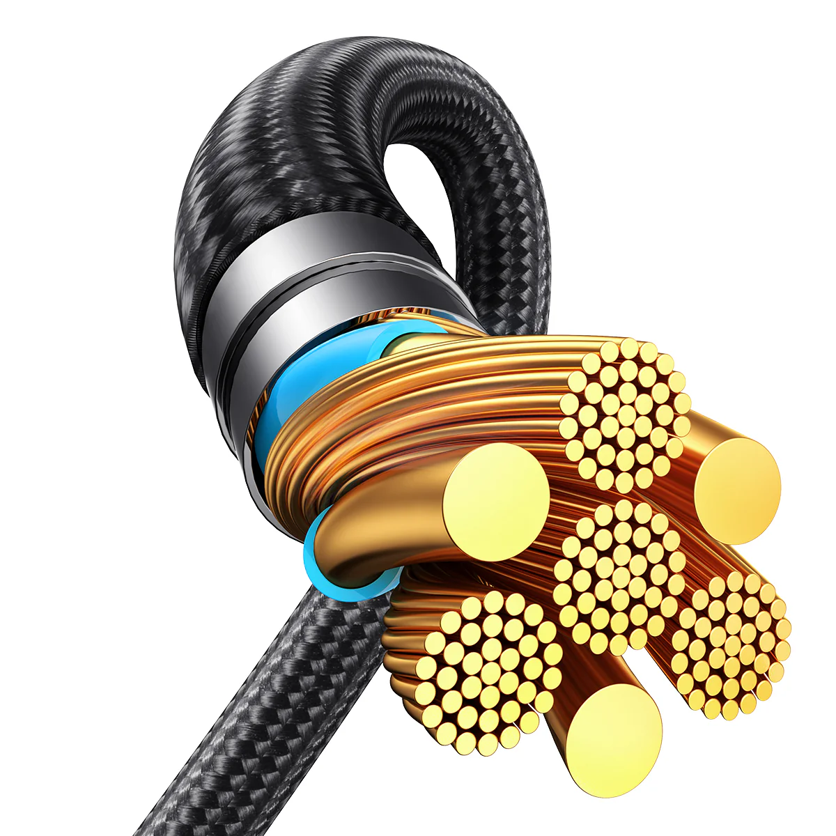 SA21-1T2 Speedy Series 100W 2-in-1 Fast Charging Cable (Type-C to C+C) 1.5m-Black - Image 4