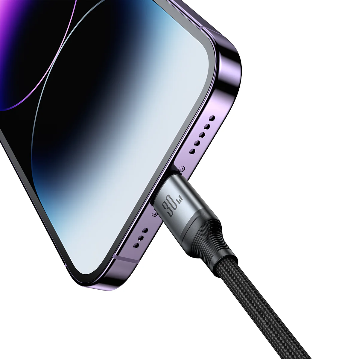 SA21-1T2 Speedy Series 100W 2-in-1 Fast Charging Cable (Type-C to L+C) 1.5m-Black - Image 2