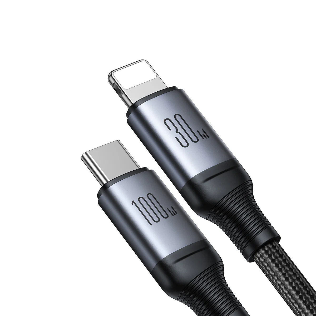 SA21-1T2 Speedy Series 100W 2-in-1 Fast Charging Cable (Type-C to L+C) 1.5m-Black - Image 3