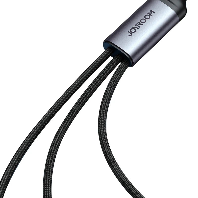 SA21-1T3 Speedy Series 100W 3-in-1 Fast Charging Cable ( L+C+M) 1.2m-Black - Image 5