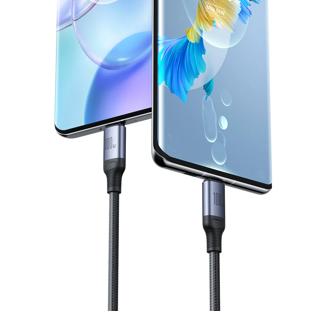 SA21-2T3 Speedy Series 100W 6-in-1 Fast Charging Cable (USB-A+Type-C to L+C+M) 1.5m-Black - Image 2