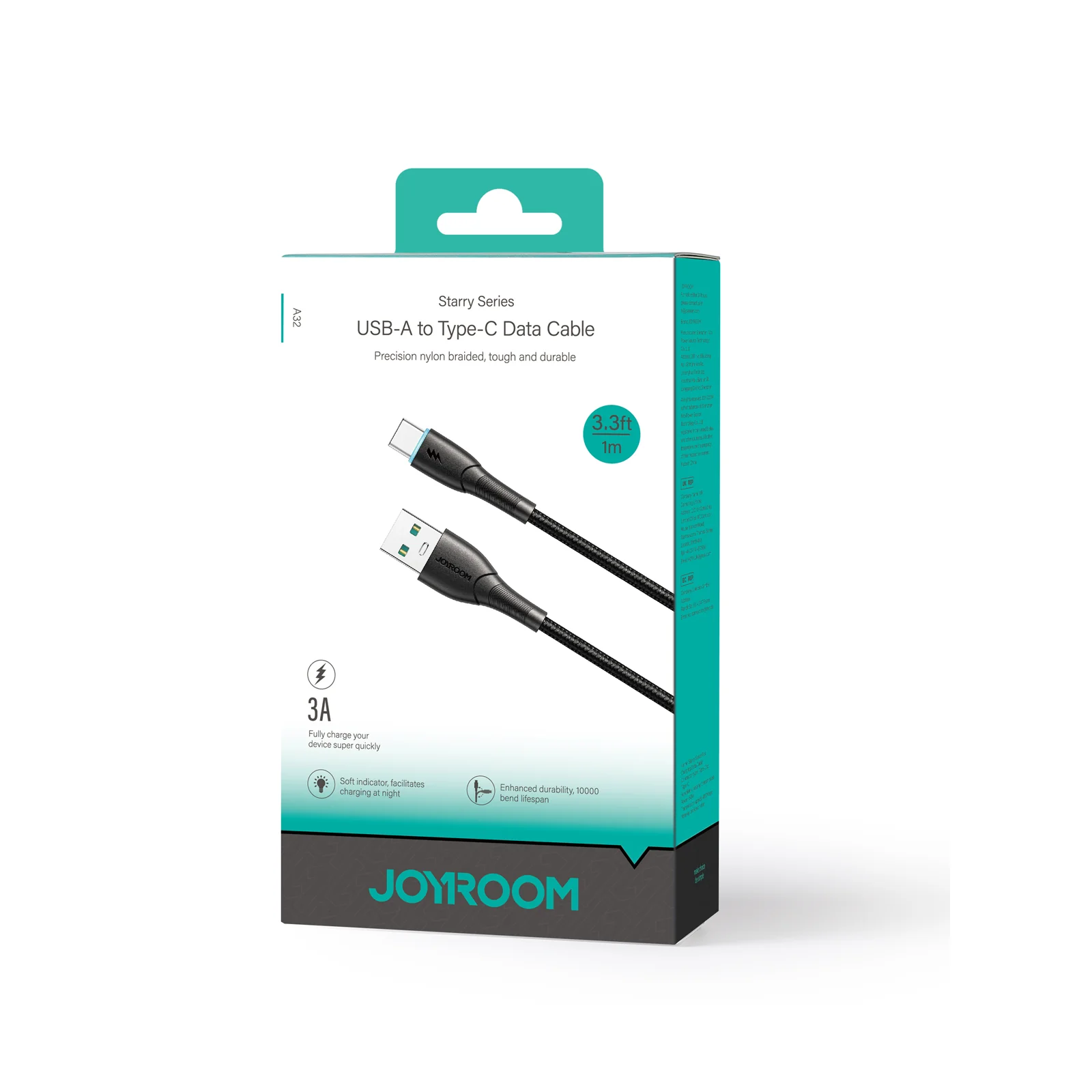 SA32-AC3/SA32-AL3 3A Fast Charging Data Cable (Type-C/Lightning) 1m -Black/white - Image 7