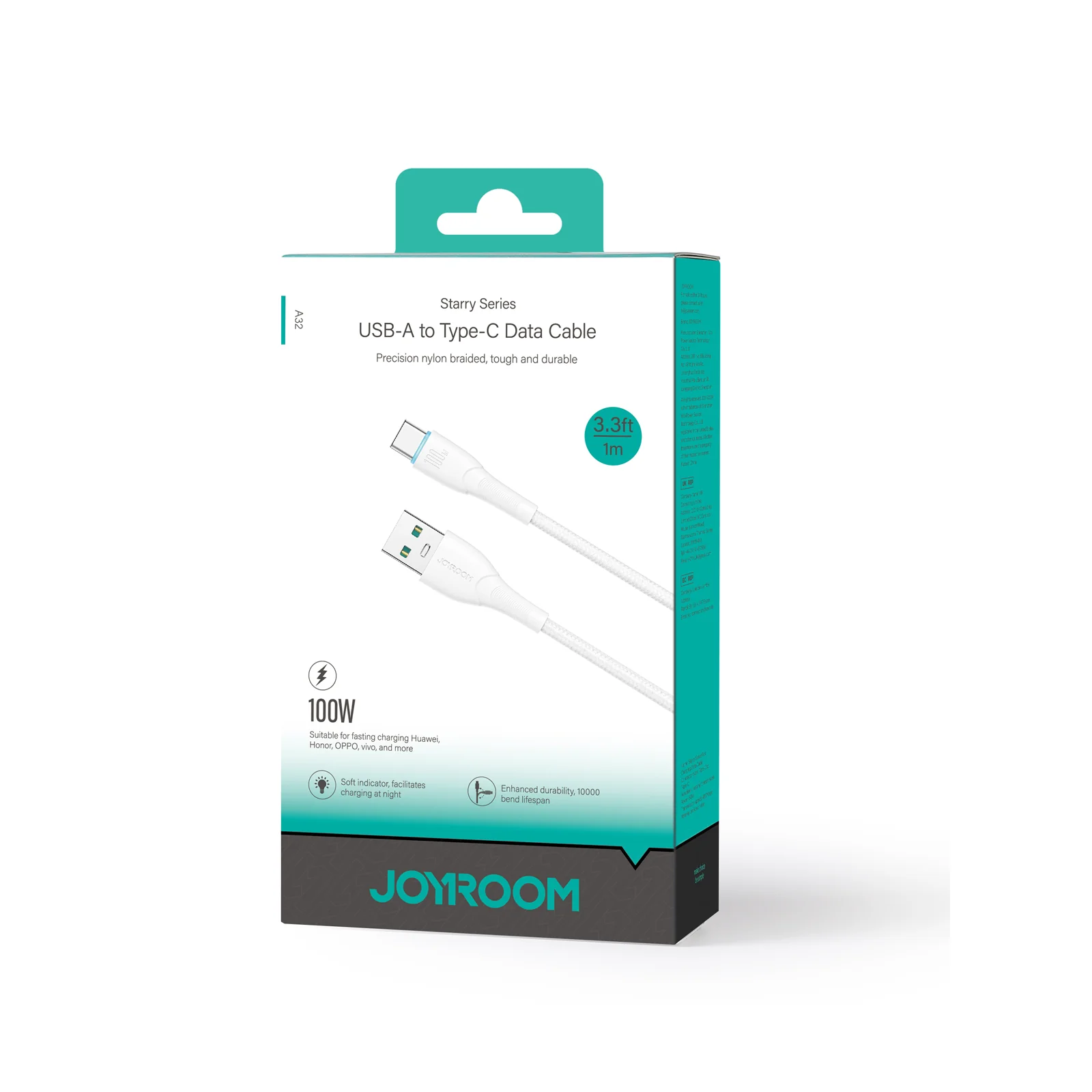 SA32-AC3/SA32-AL3 3A Fast Charging Data Cable (Type-C/Lightning) 1m -Black/white - Image 8