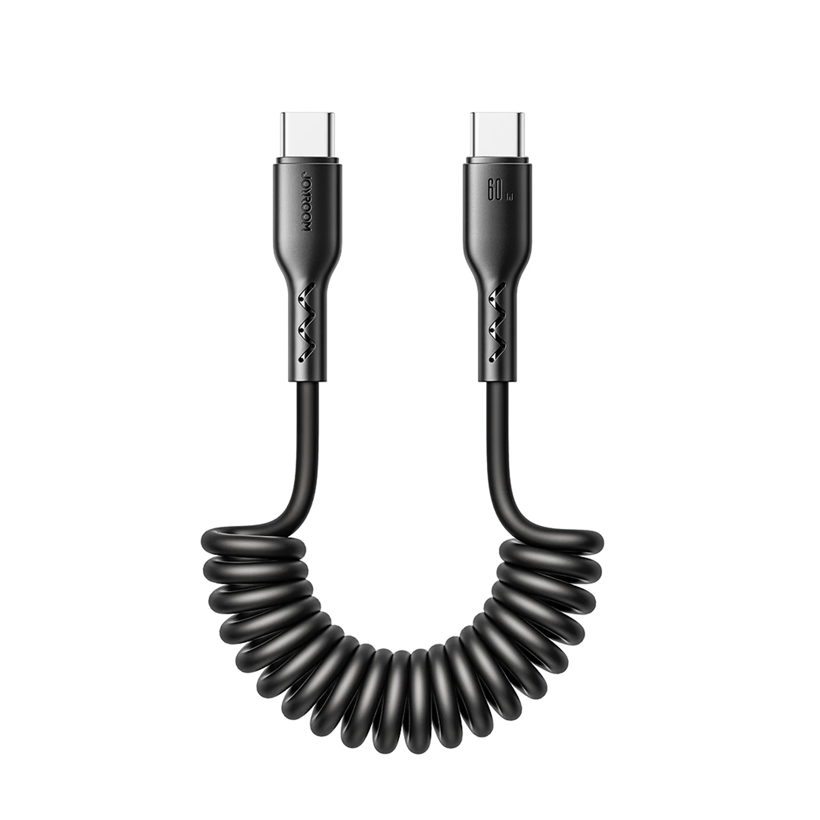 SA38-CC3  60W/SA38-CL3  30W Coiled Fast Charging Data Cable for Car (Type-C to Type-C/PD) 1.5m-Black - Image 2