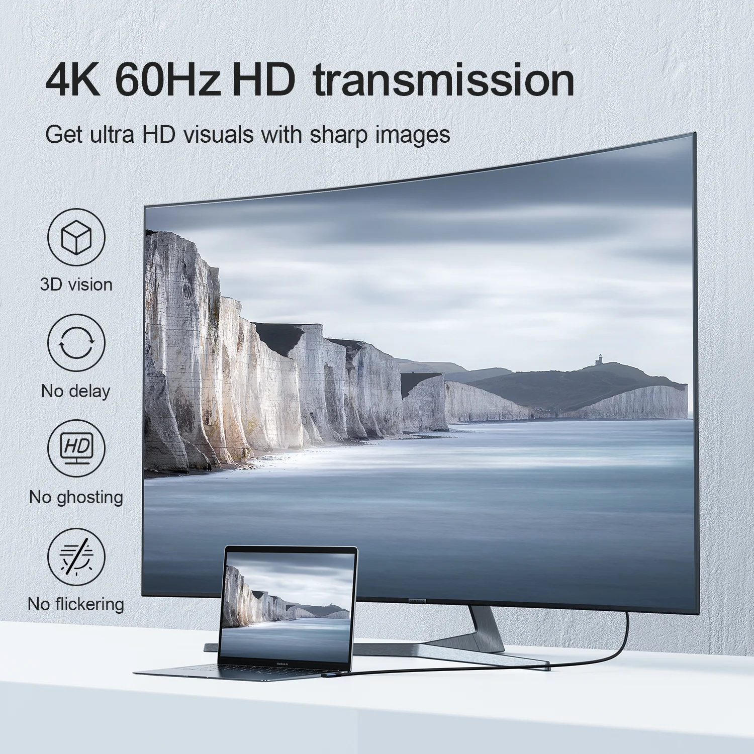 SY-20C1 TYPE-C to HDMI 4K cable 2m-gray - Image 3