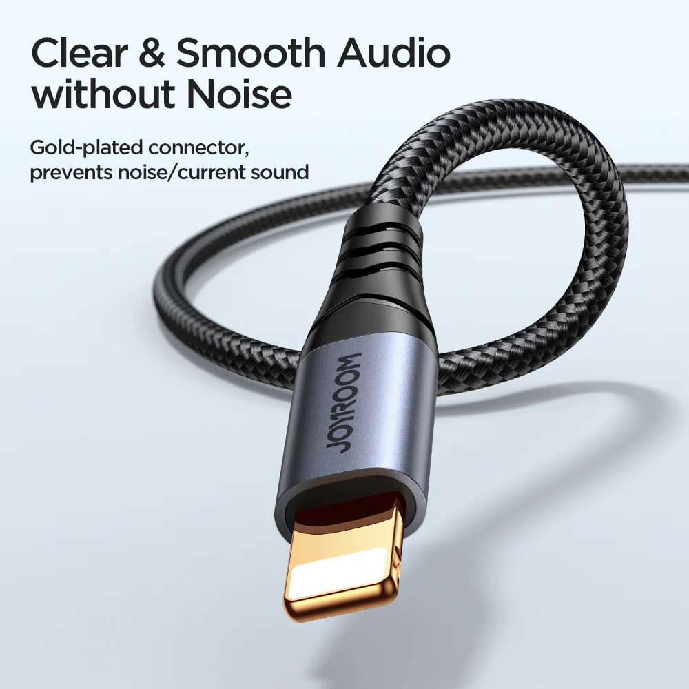 SY-A06 Audio-Transfer Series AUX Audio Cable (Lightning to 3.5mm) 1.2m-Black - Image 5
