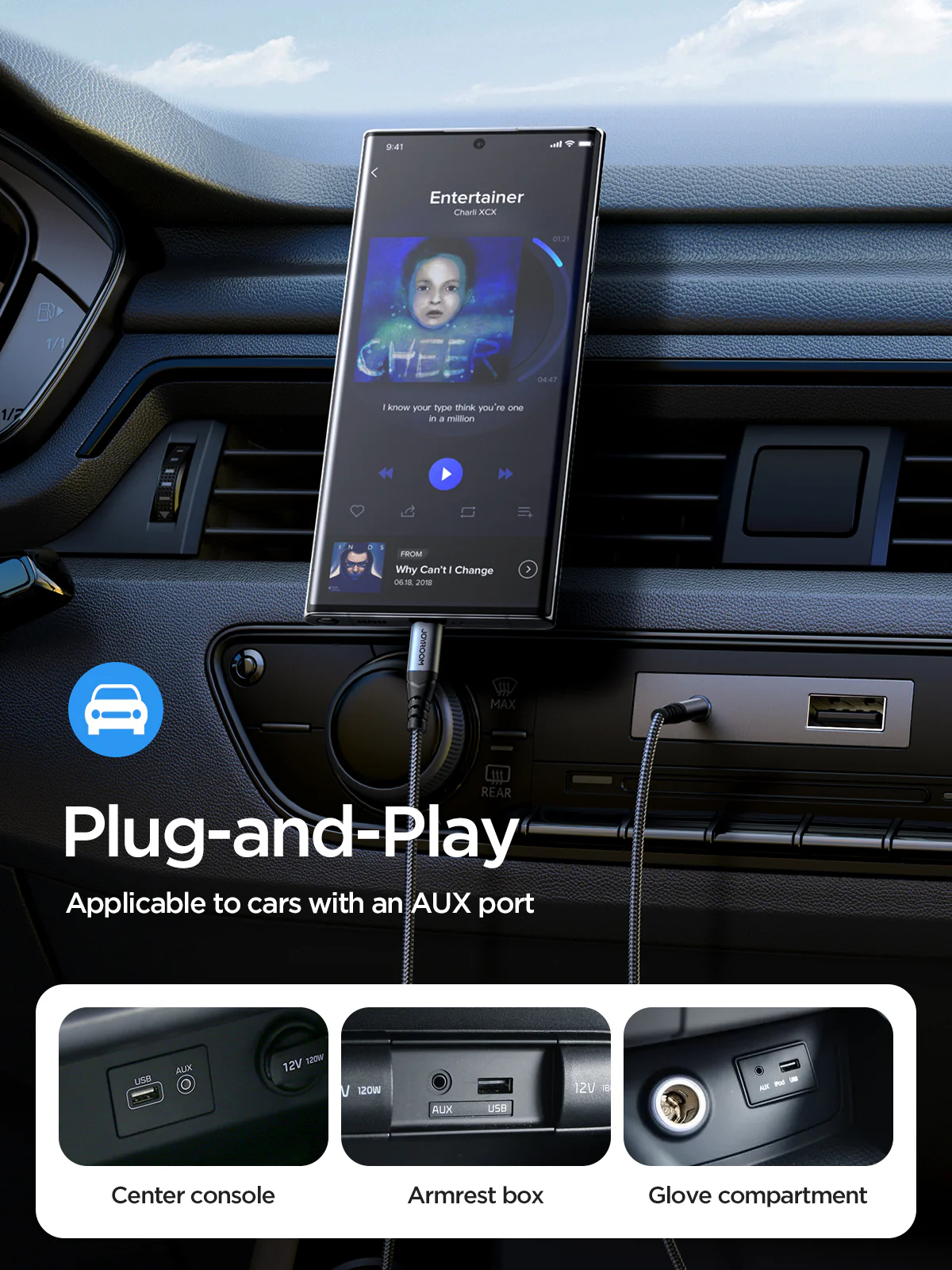 SY-A07 Audio-Transfer Series AUX Audio Cable (Type-C to 3.5mm) 1.2m-Black - Image 2
