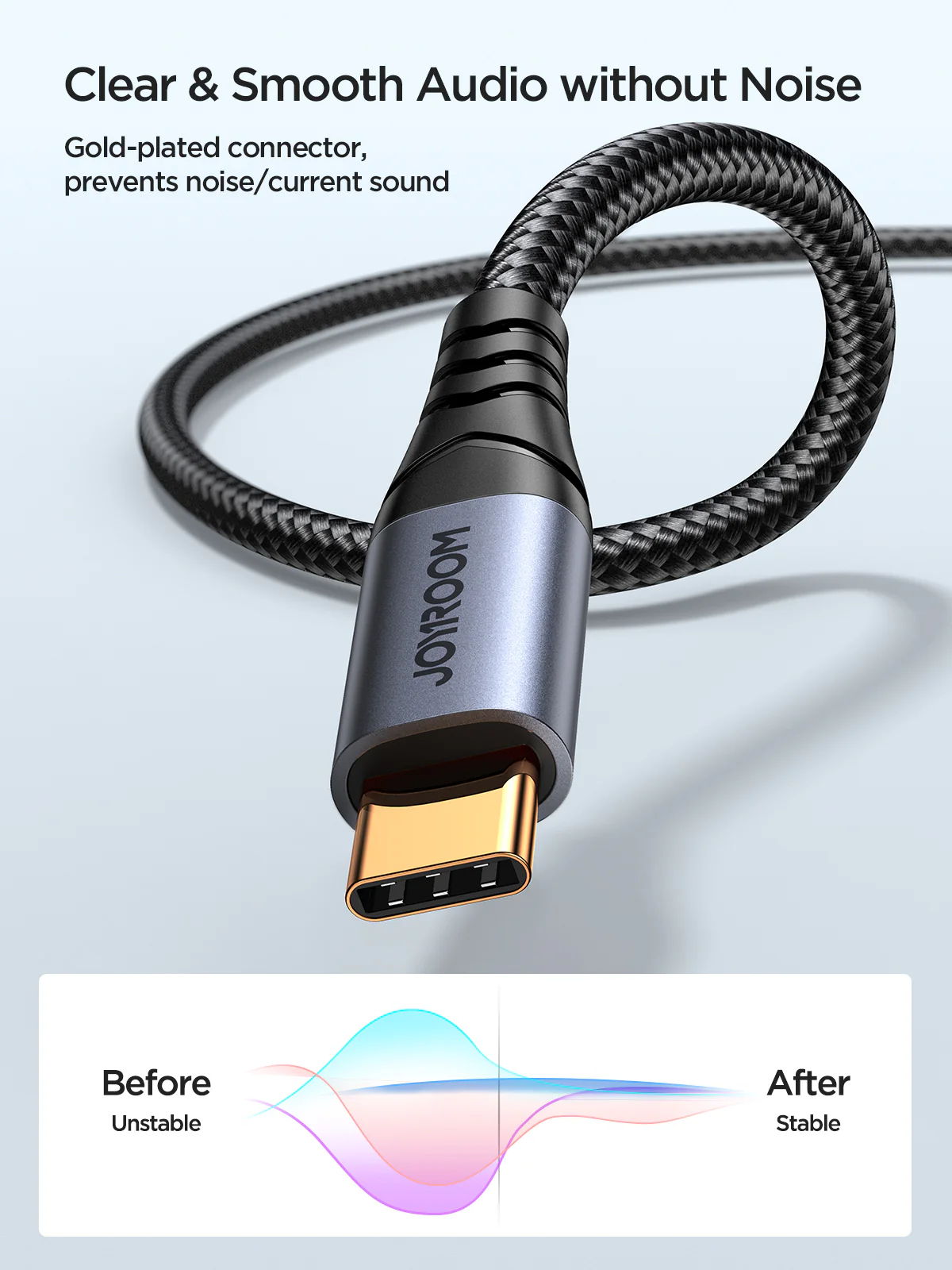 SY-A07 Audio-Transfer Series AUX Audio Cable (Type-C to 3.5mm) 1.2m-Black - Image 6