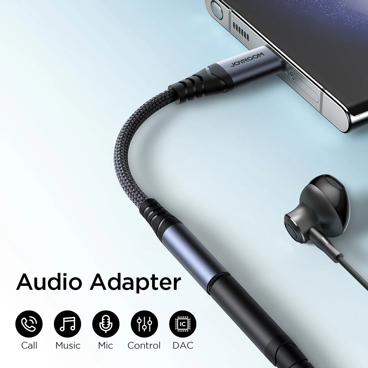 SY-C01 Audio-Transfer Series Audio Adapter (Type-C to 3.5mm)-Black - Image 2