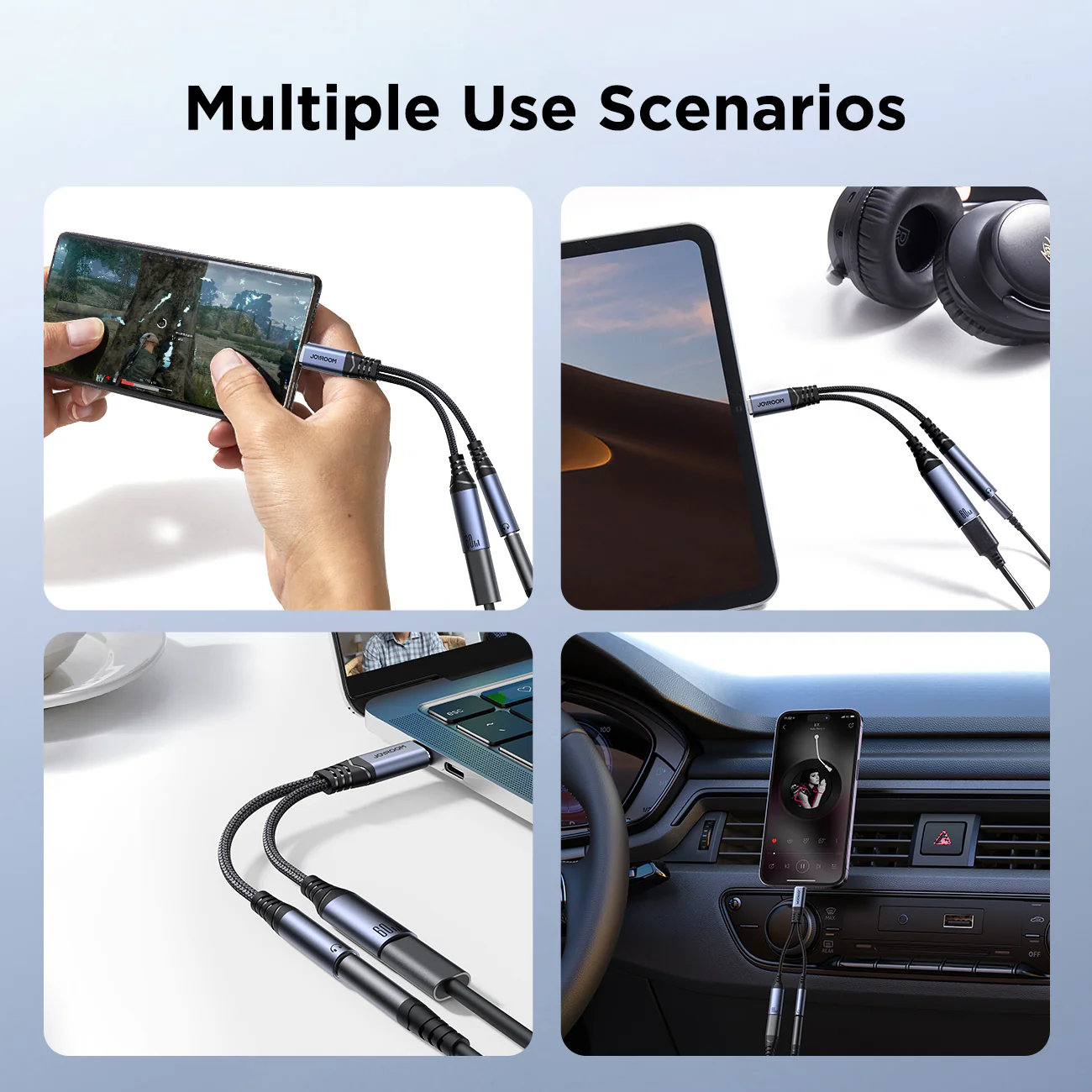 SY-C02 Audio-Transfer Series 2-in-1 Audio Adapter (Type-C to 3.5mm+Type-C)-Black - Image 6