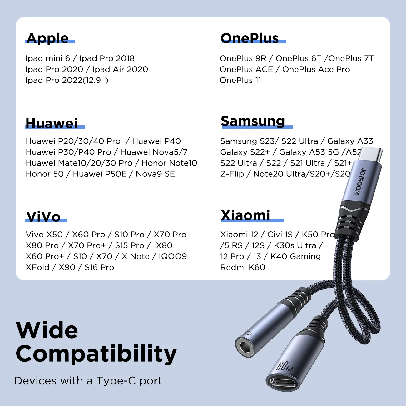 SY-C02 Audio-Transfer Series 2-in-1 Audio Adapter (Type-C to 3.5mm+Type-C)-Black - Image 7