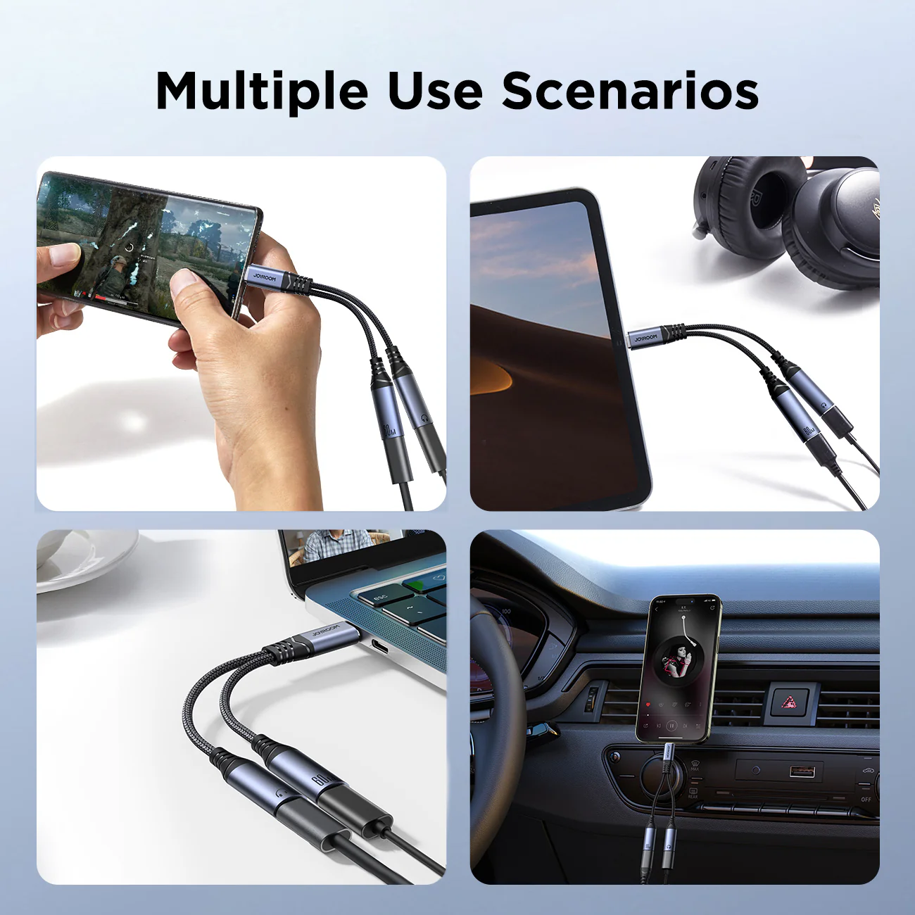 SY-C03 Audio-Transfer Series 2-in-1 Audio Adapter (Type-C to Dual Type-C)-Black - Image 6