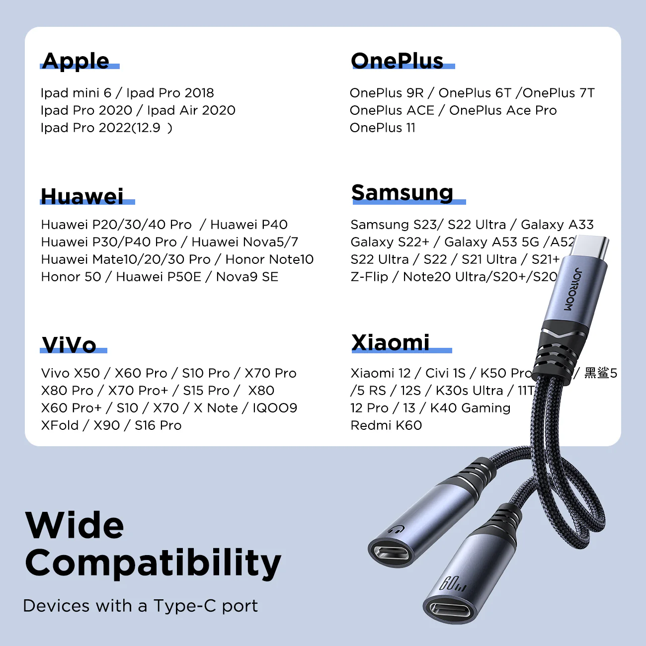 SY-C03 Audio-Transfer Series 2-in-1 Audio Adapter (Type-C to Dual Type-C)-Black - Image 7
