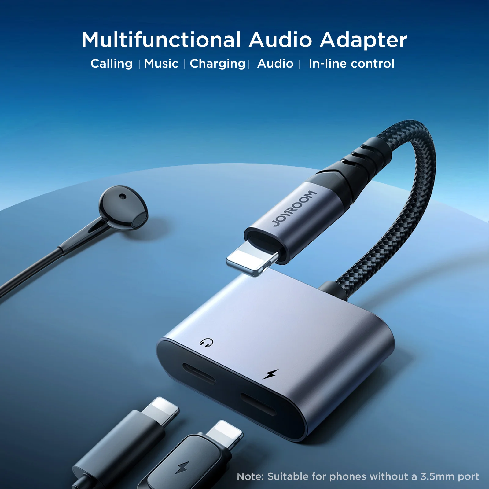 SY-L02 Audio-Transfer Series 2-in-1 Audio Adapter (Lightning to Dual Lightning)-Black - Image 2