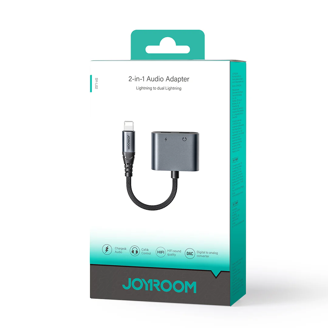 SY-L02 Audio-Transfer Series 2-in-1 Audio Adapter (Lightning to Dual Lightning)-Black - Image 8